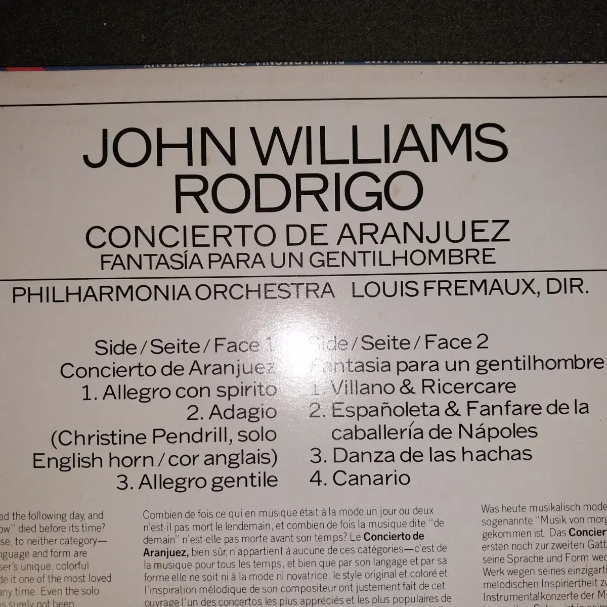 JOHN WILLIAMS RODRGO(존윌리암스)수입LP