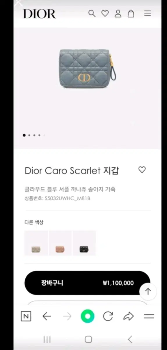 Dior Caro Scarlet 지갑