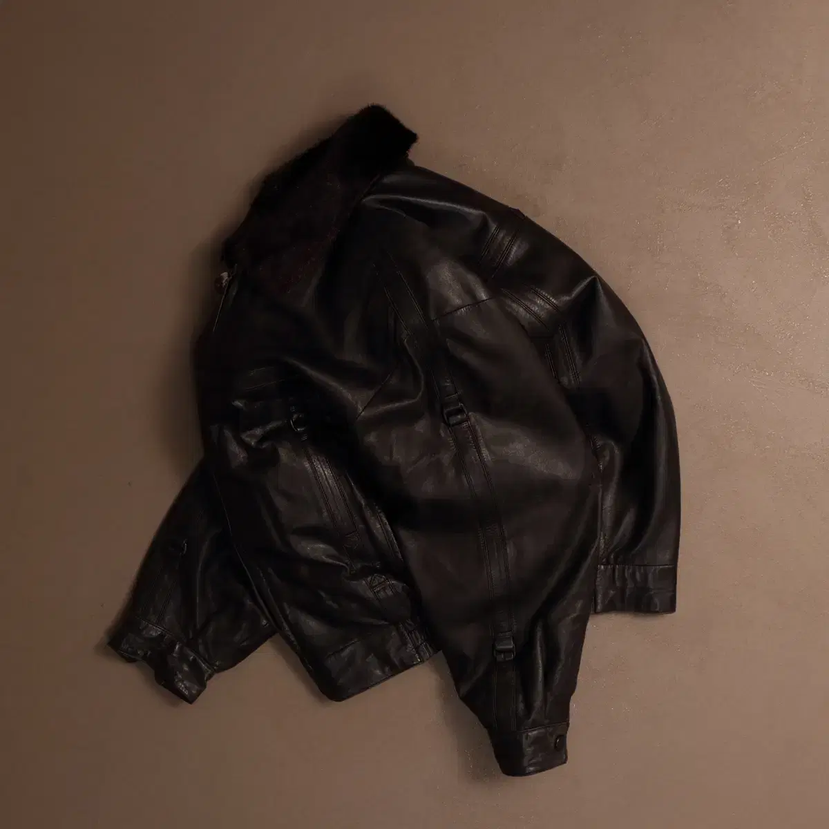 90s Sheepskin and Leather Bomber Jacket