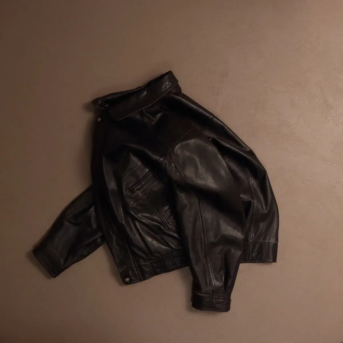 90s Vintage Leather Bomber Jacket