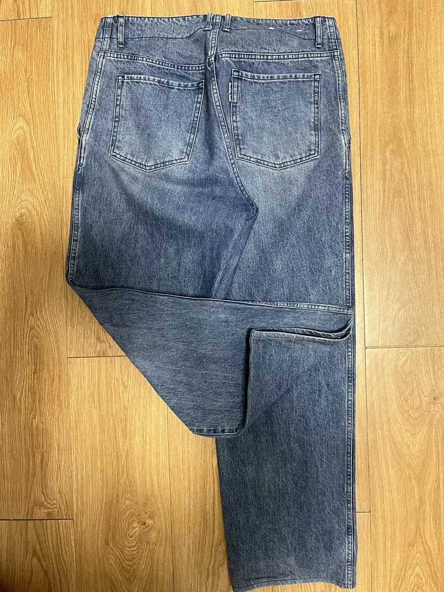 Pottery Wide Denim Pants in Mid Blue