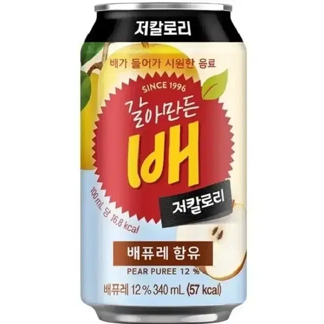 [무료배송] 갈아만든배 저칼로리 340ml 24개