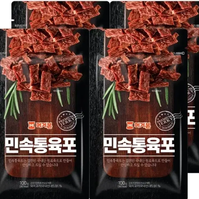 [무료배송] 머거본 대용량 민속통육포 100g 4개