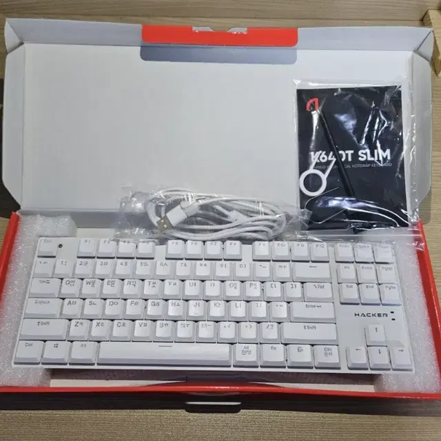 앱코 K640T SLIM 화이트 적축 게이밍 키보드