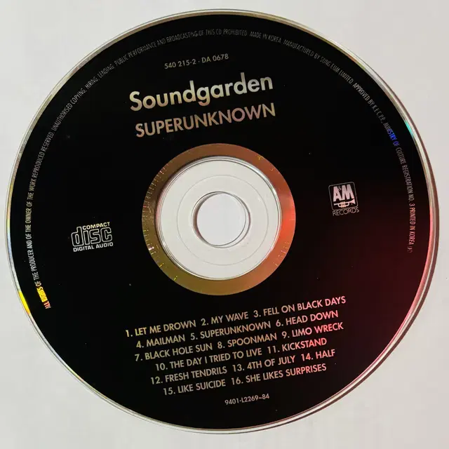 Soundgarden - Superunknown (CD) 한국반 EX++