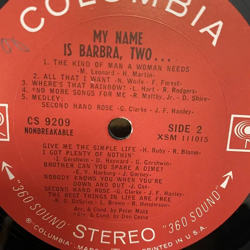 BARBRA LP / AA5722