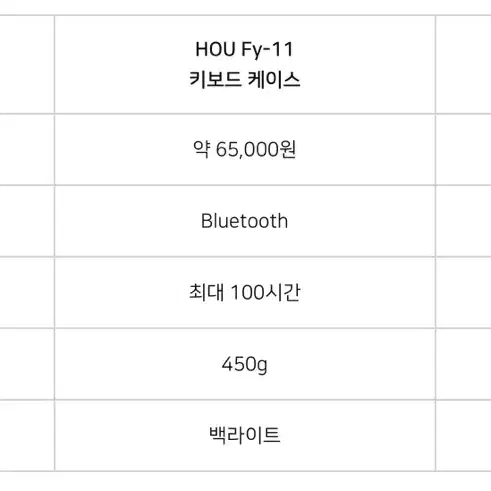 Hou fy-11 매직키보드 슬림 케이스 11인치