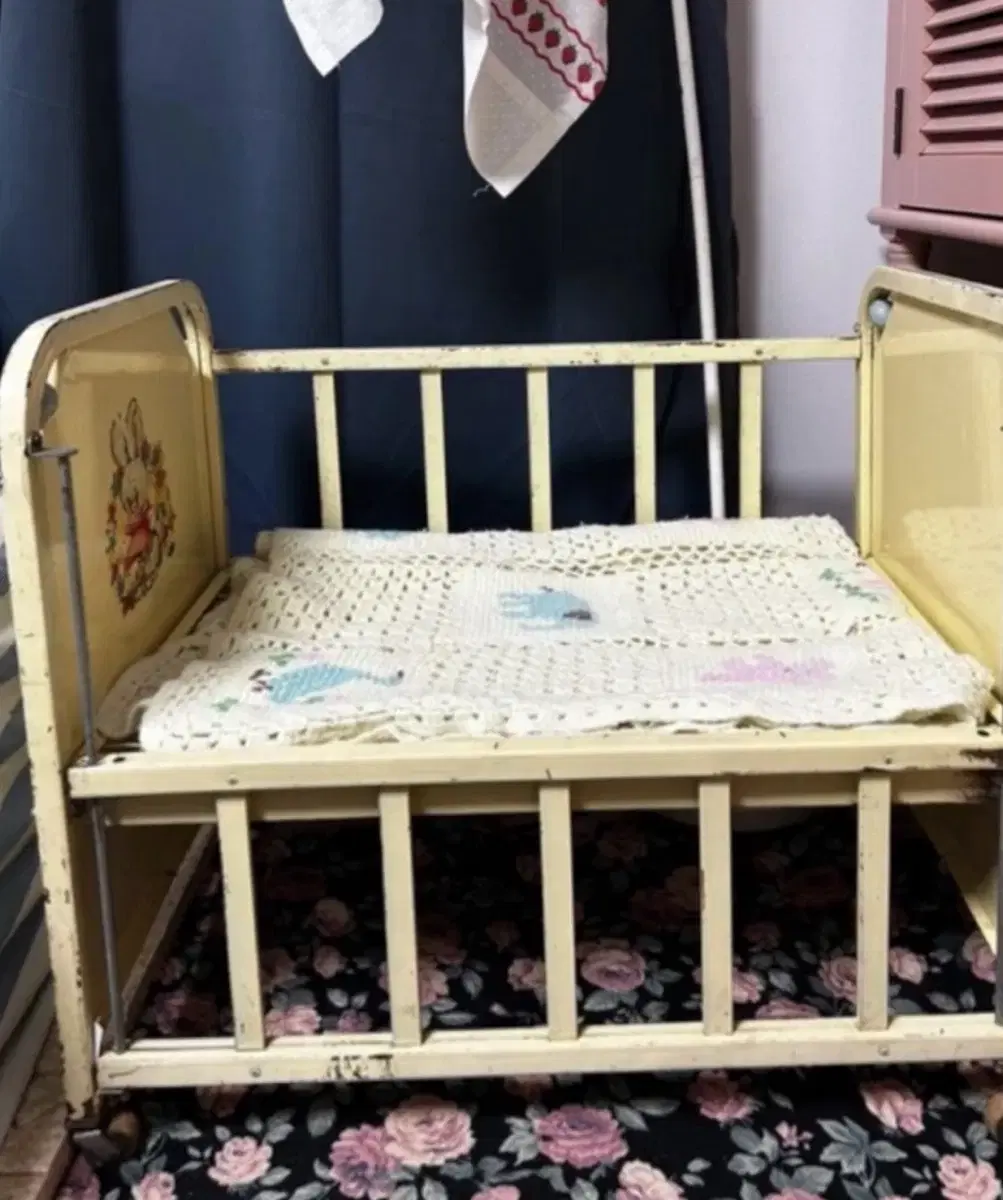 Vintage iron toy bed