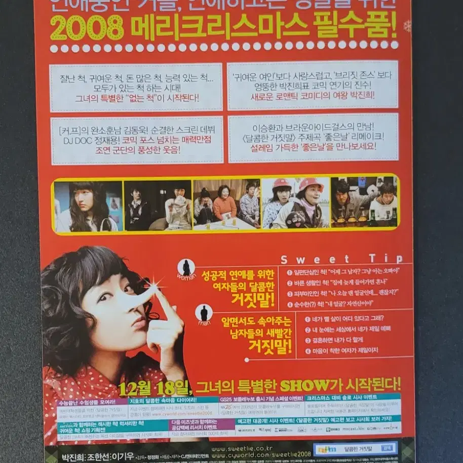 [영화팜플렛] 달콤한 거짓말 전단지 (2008) 박진희 조한선 이기우