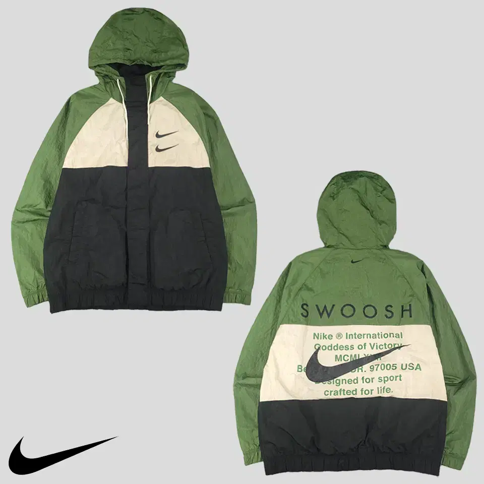 Nike Green Ivory Black Colorway Double Swoosh Big Printing Hide Dipper Reglan High