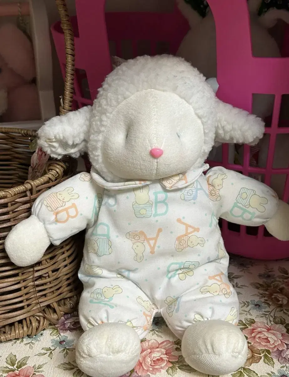 Vintage Baby Sheep Rattle Doll (price reduced x)