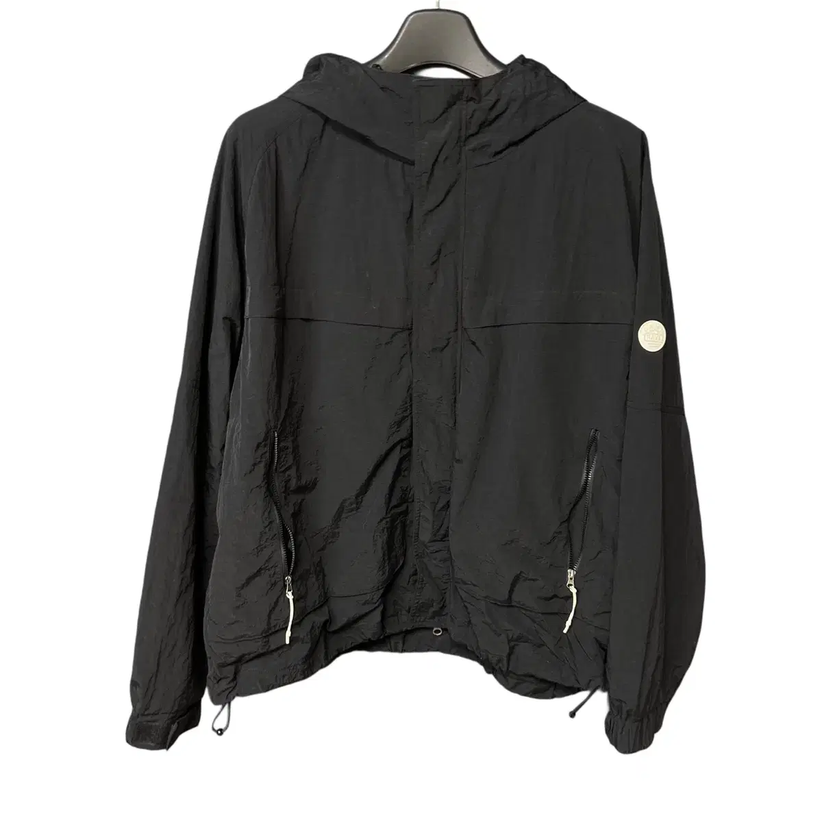 M Travel Black Nylon Windbreaker