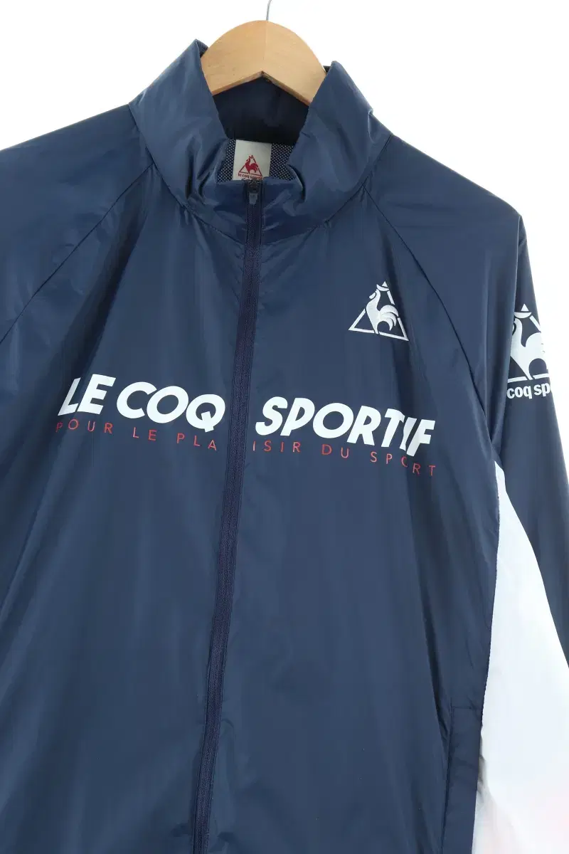 (L) Le Coq Zip-up Windbreaker Jacket Navy Nylon Old School - F490