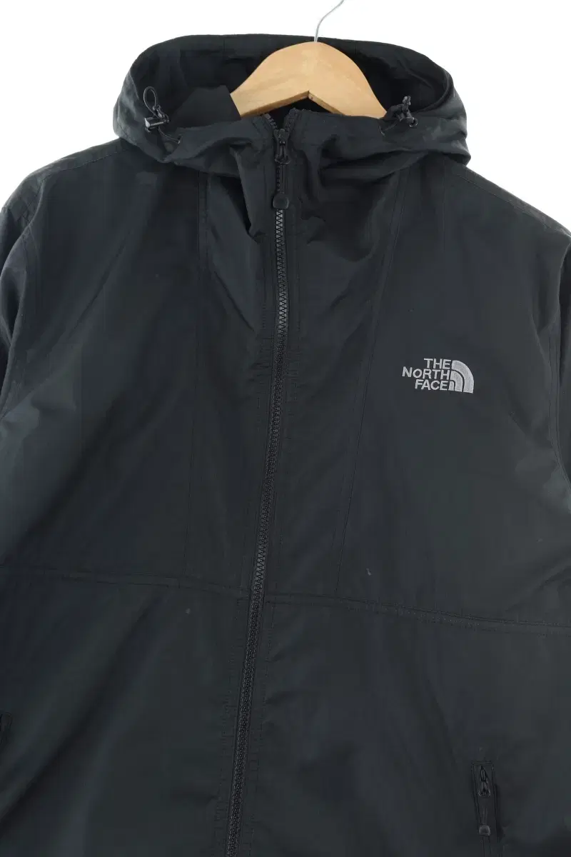 (XL) The North Face Zip-up Windbreaker Jacket Black Nylon-F4CC