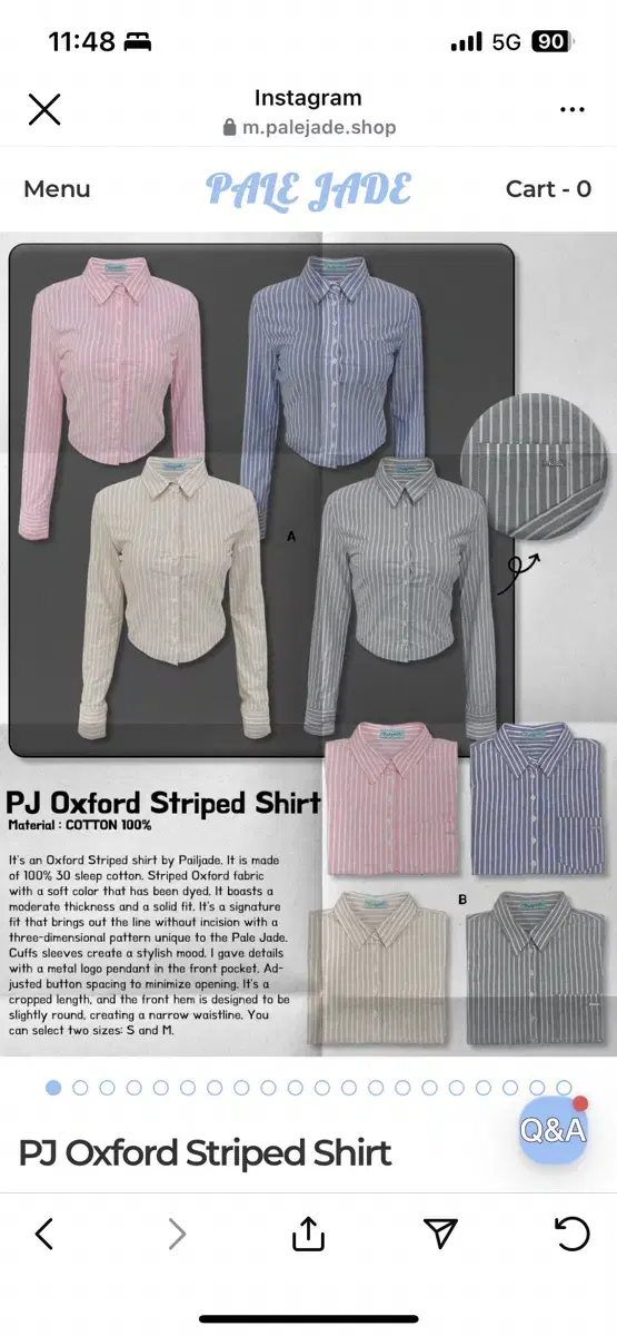 New arrivals Palejade PJ oxford striped shirt beige