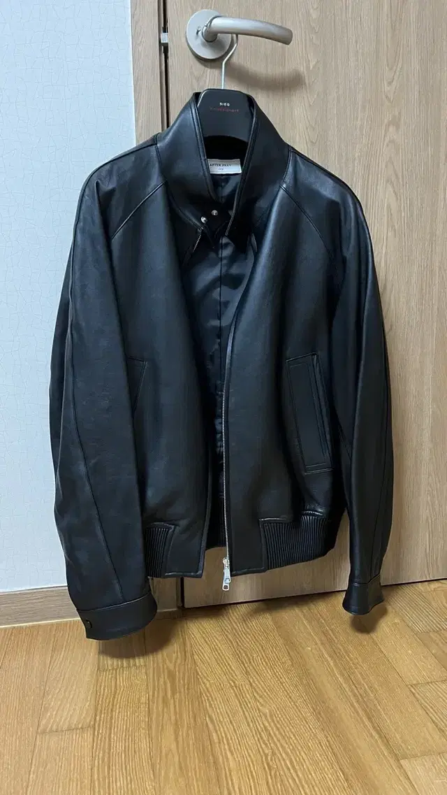 애프터프레이 LEATHER HARRINGTON BLOUSON-BLACK