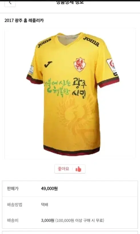 Gwangju FC 17th Season Shirt