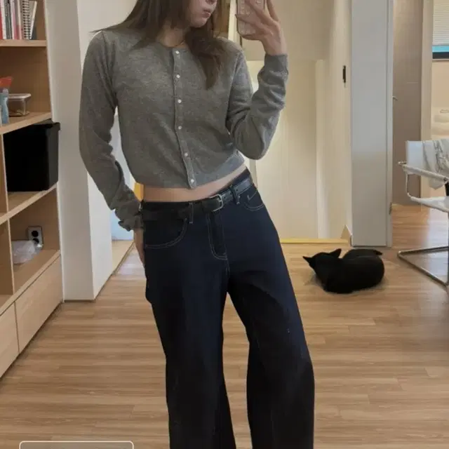 글로니 901 LOW-RISE WIDE LEG JEANS 데님 팬츠