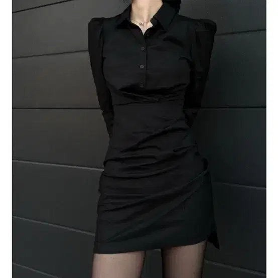 이은 slim shirt dress