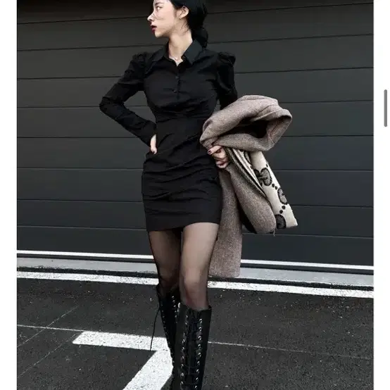 이은 slim shirt dress