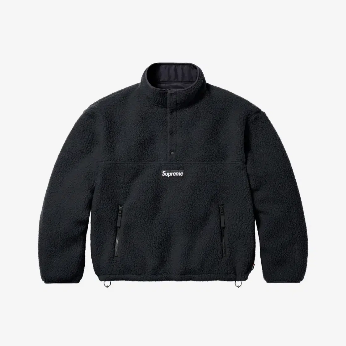 Same Day Shipping) Genuine M Supreme Polartec Shirred Reversible Pullover Black Poggle Reversible