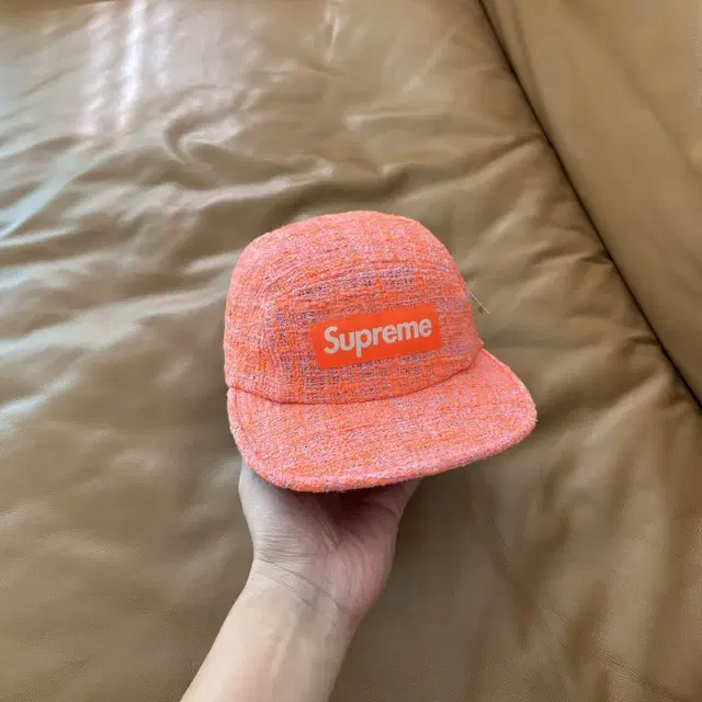 Supreme 슈프림 캠프캡 모자 (Boucle Peach)