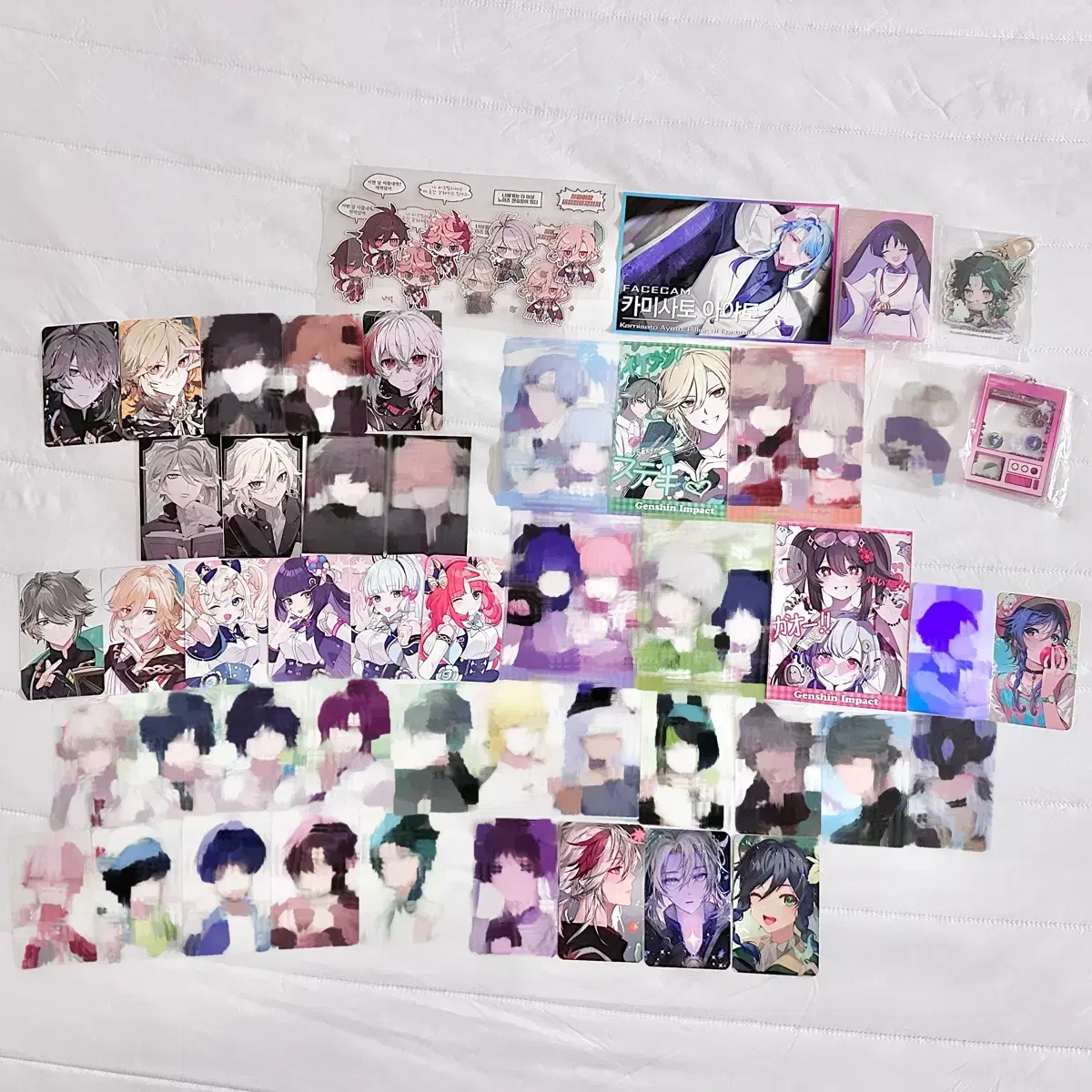 Genshin Impact Purikura, the Wanderer kazuha Venti Alhaitam Kabe Ayato Palm photocard Keyring