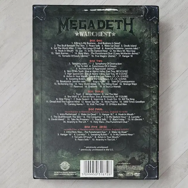 Megadeth - Warchest (4CD + 1DVD) 입체 박스셋