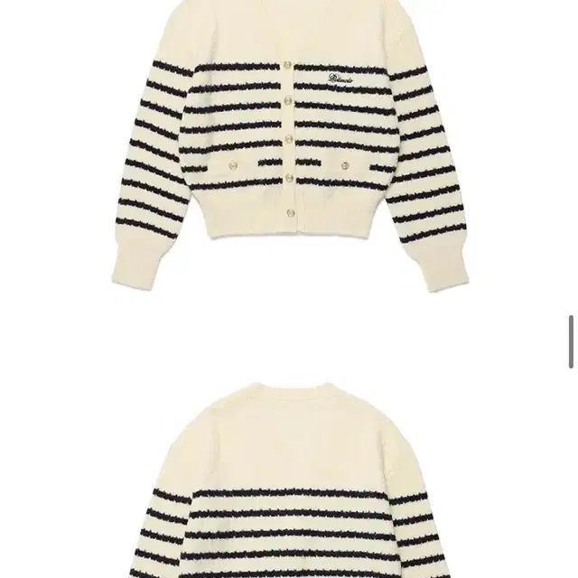 로라로라-WOOL BLENDED STRIPE CARDIGAN IVORY