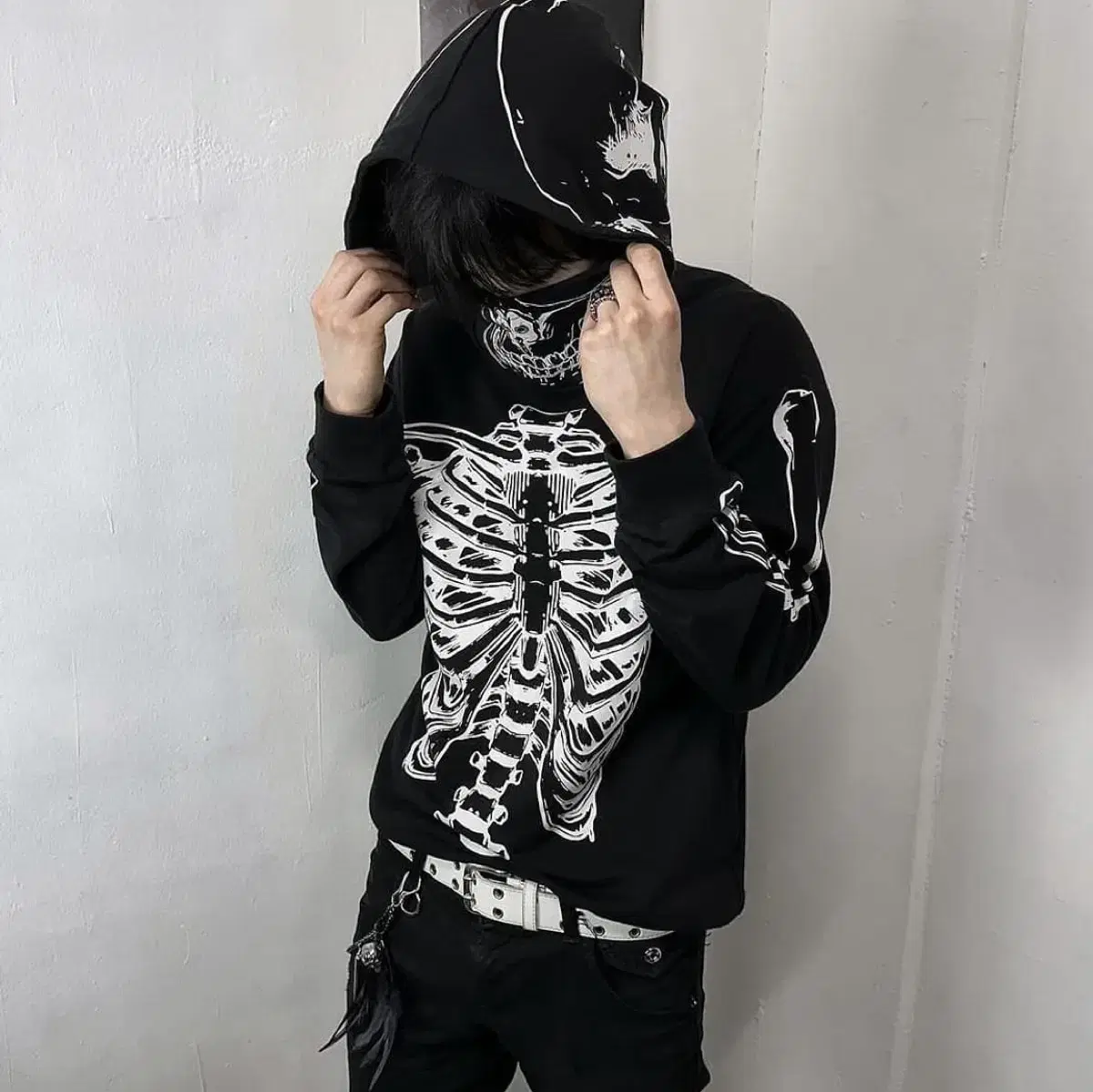 Gothpunk Rage Emo Skull Hoodie