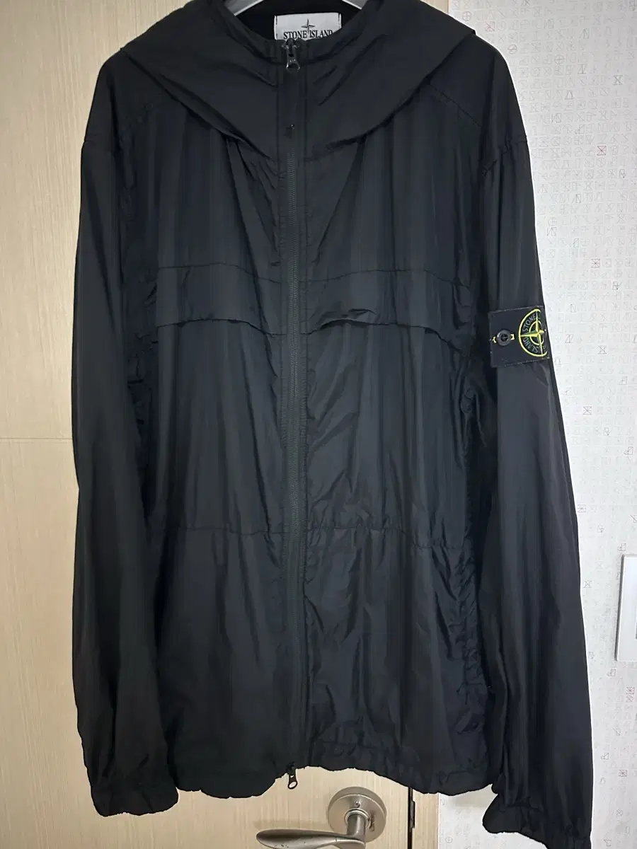 [XL] 24SS Stone Island Crinklaps Hooded Jacket Black