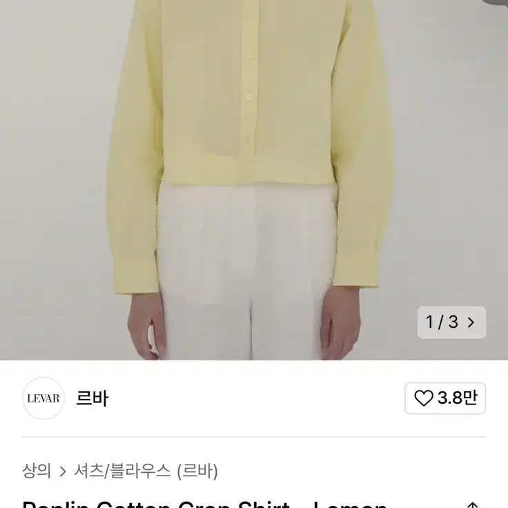 르바 poplin cotton shirts / lemon