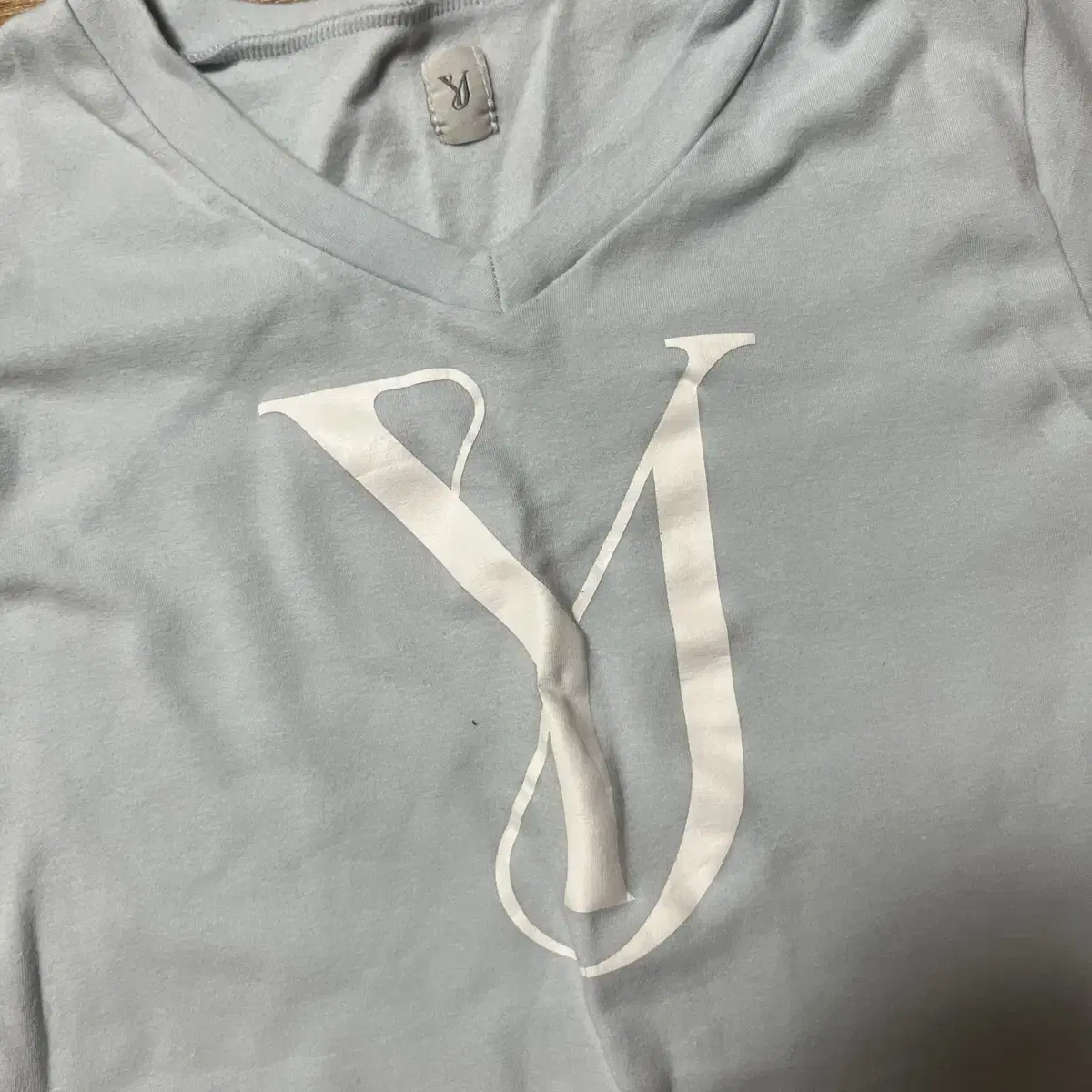 유제 yuje LOGO V NECK T-SHIRT 스카이블루 M