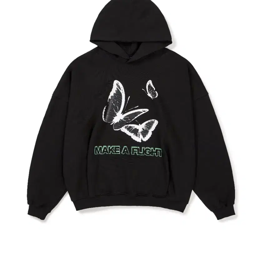 이에이 BUTTERFLY OVER HOODIE Black