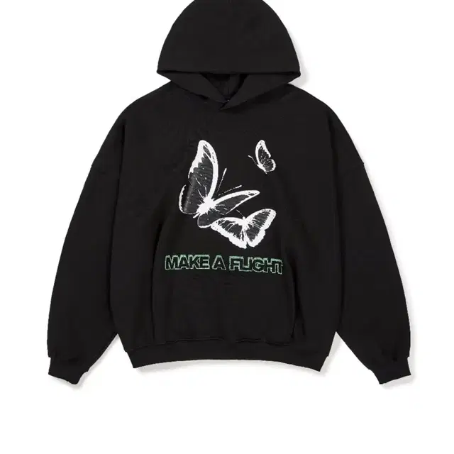 이에이 BUTTERFLY OVER HOODIE Black