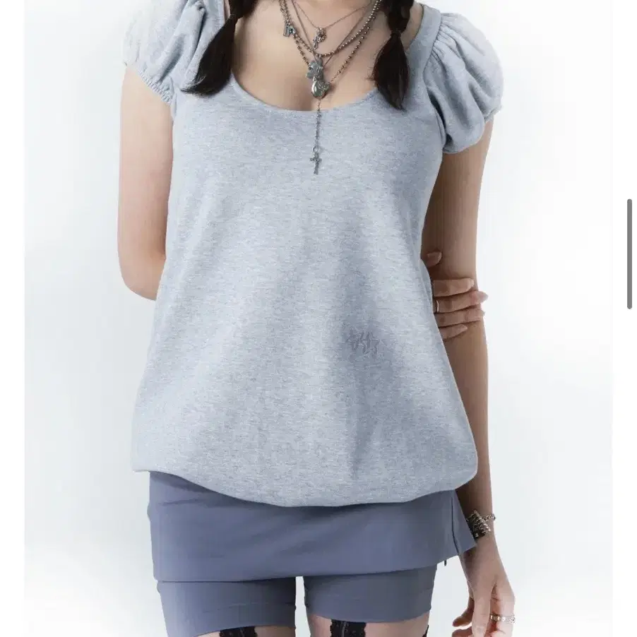 샬롬클럽 puro bloom top gray shalom