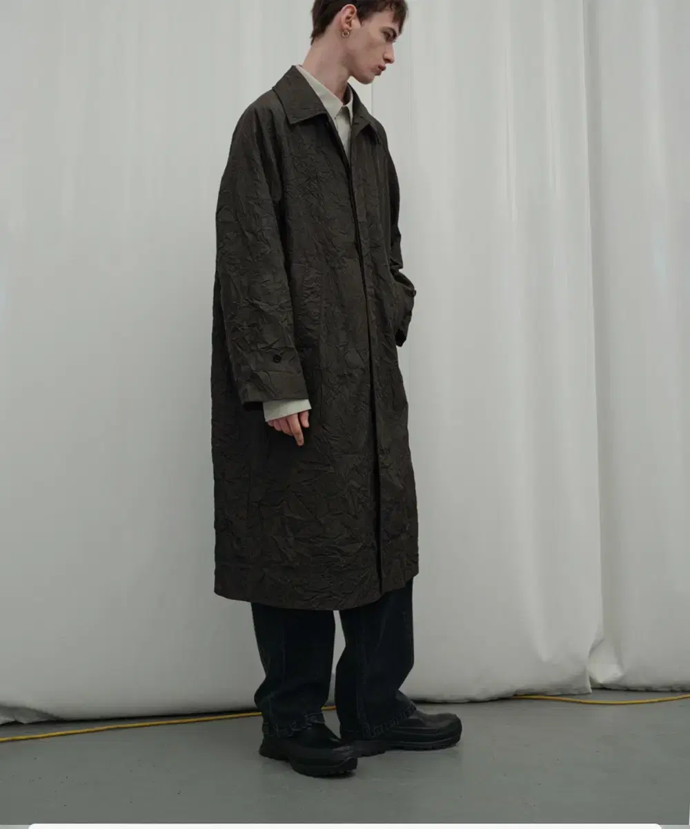 [M] Ieyi Creeze Overcoat Dark Gray