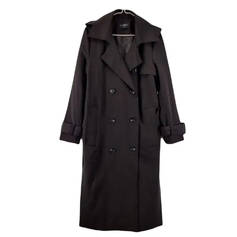 E4062 STITCH SNAP WOMENFREE Black Trench Coat/Dirk