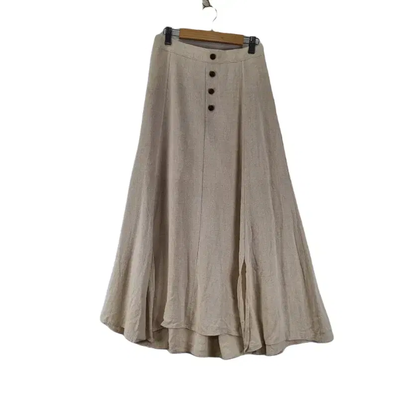 E4091 Women's FREE Backbanding Beige Flared Long Skirt/Dirk