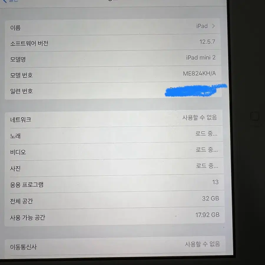 아이패드 미니 2세대 32기가 셀룰러