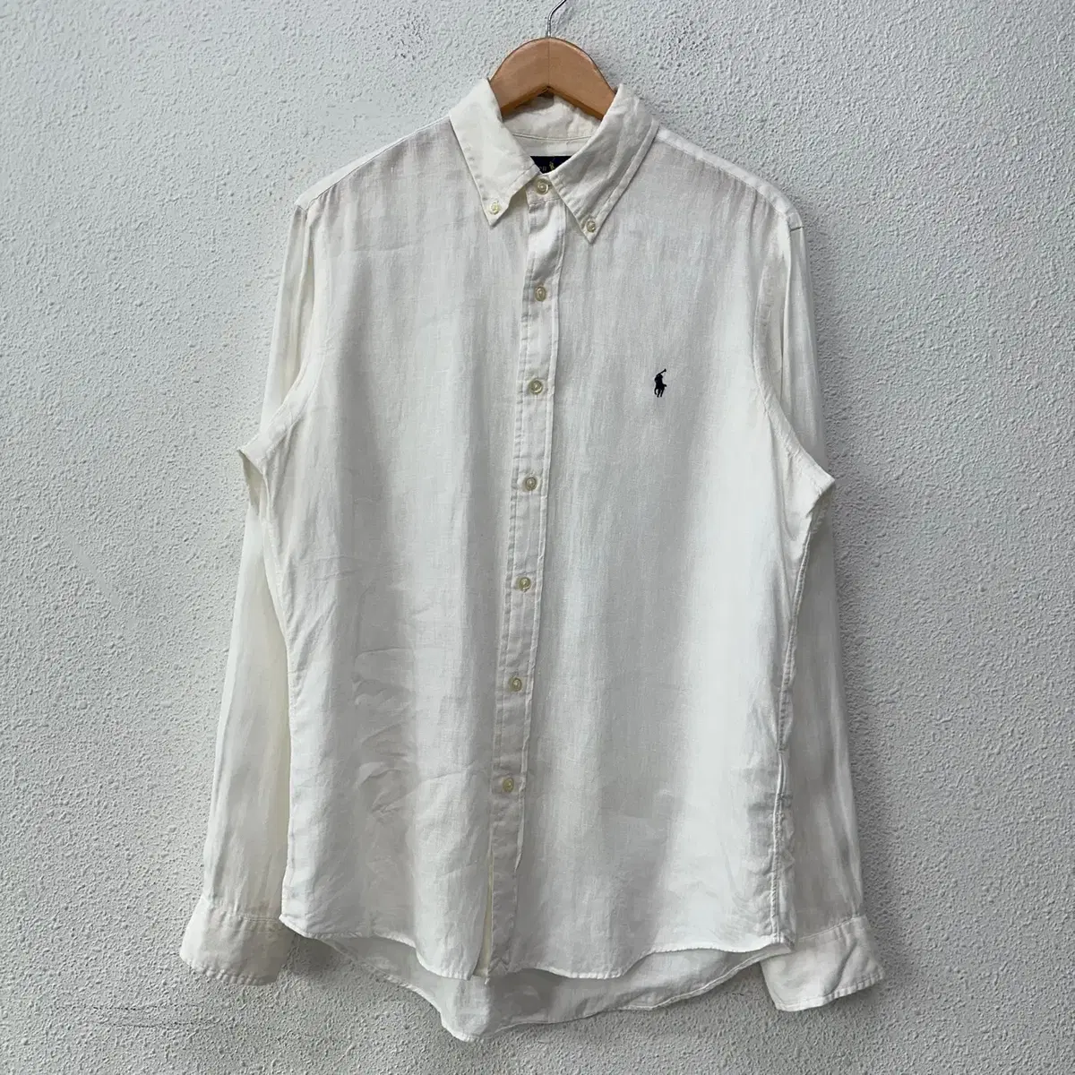 [M] New Polo Ralph Lauren Men's Classic Fit Linen White Shirt N3531