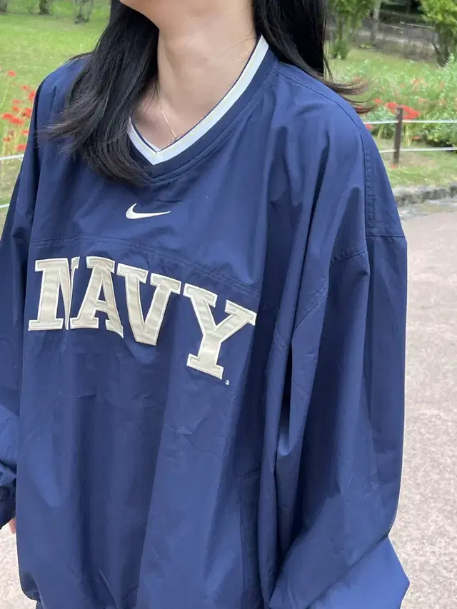 나이키 NAVY 웜업 해군 웜업 아노락 자켓 바람막이 XL