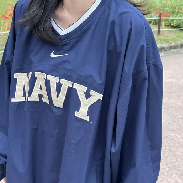 나이키 NAVY 웜업 해군 웜업 아노락 자켓 바람막이 XL