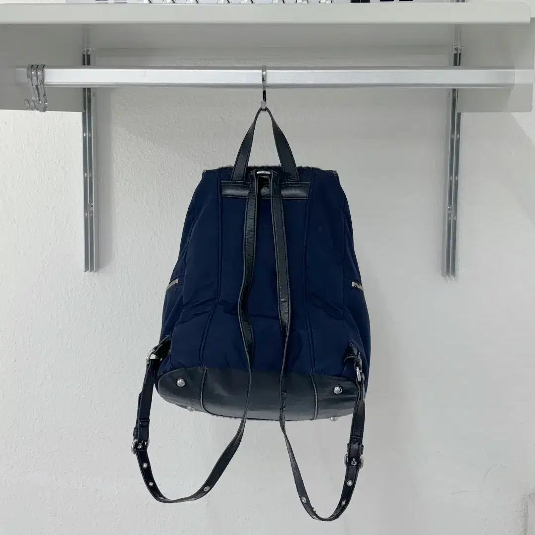 DIESEL denim tweed drawstring backpack