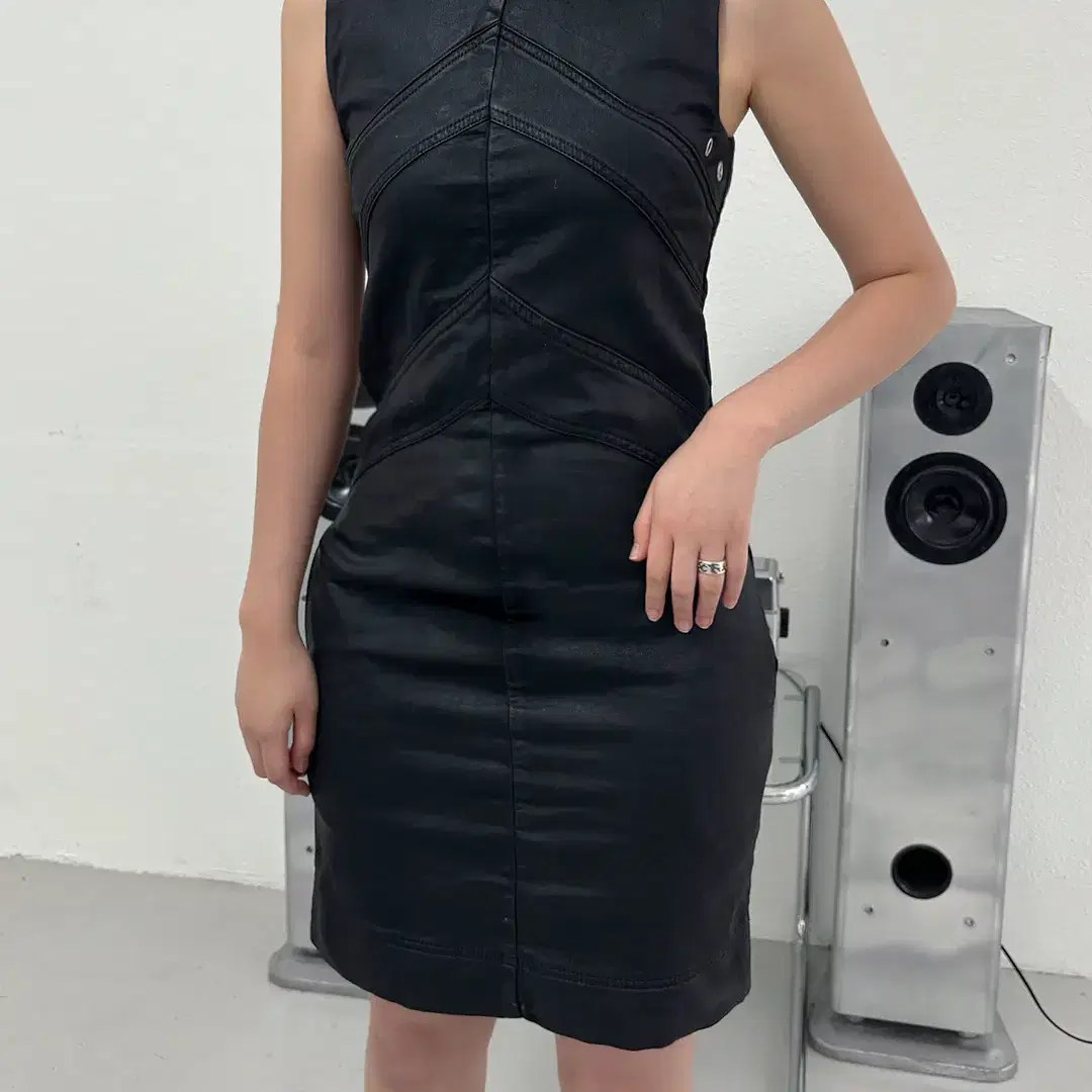 DIESEL leather coated dress