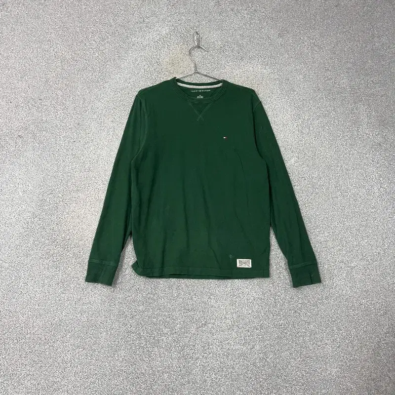 Tommy Hilfiger Green Logo Cotton Long-Sleeved T-Shirt S