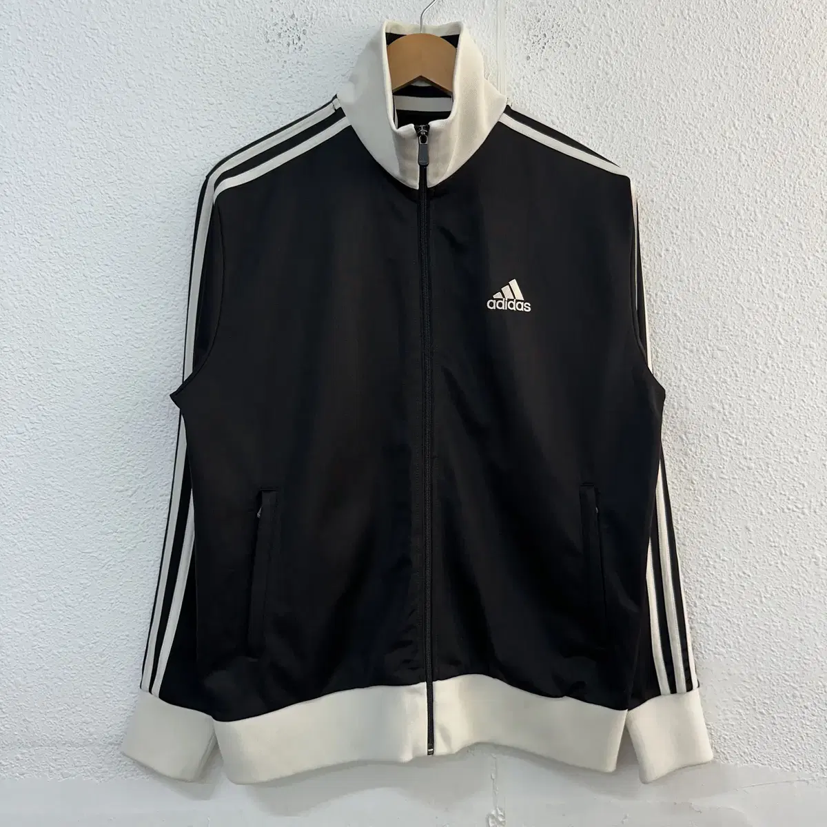 [100] Adidas Old School Oreo Black Tracktop Jersey Jacket 0272