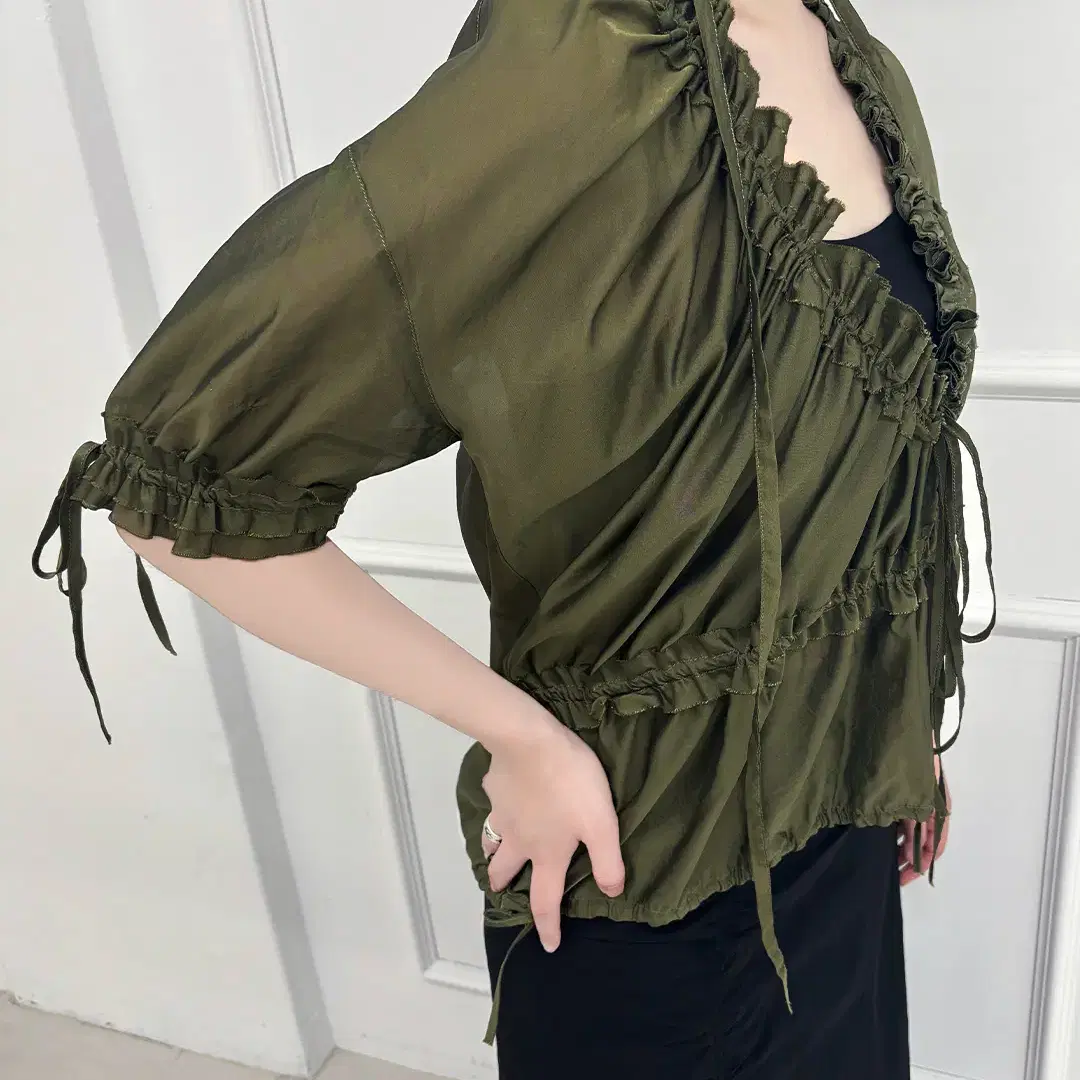 DSAUARED2 frill string blouse