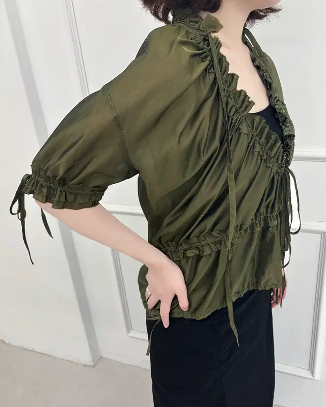 DSAUARED2 frill string blouse