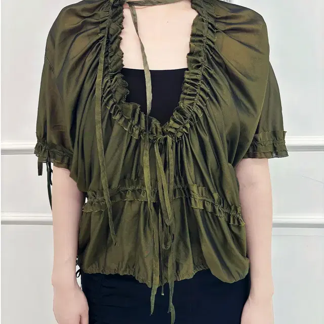 DSAUARED2 frill string blouse